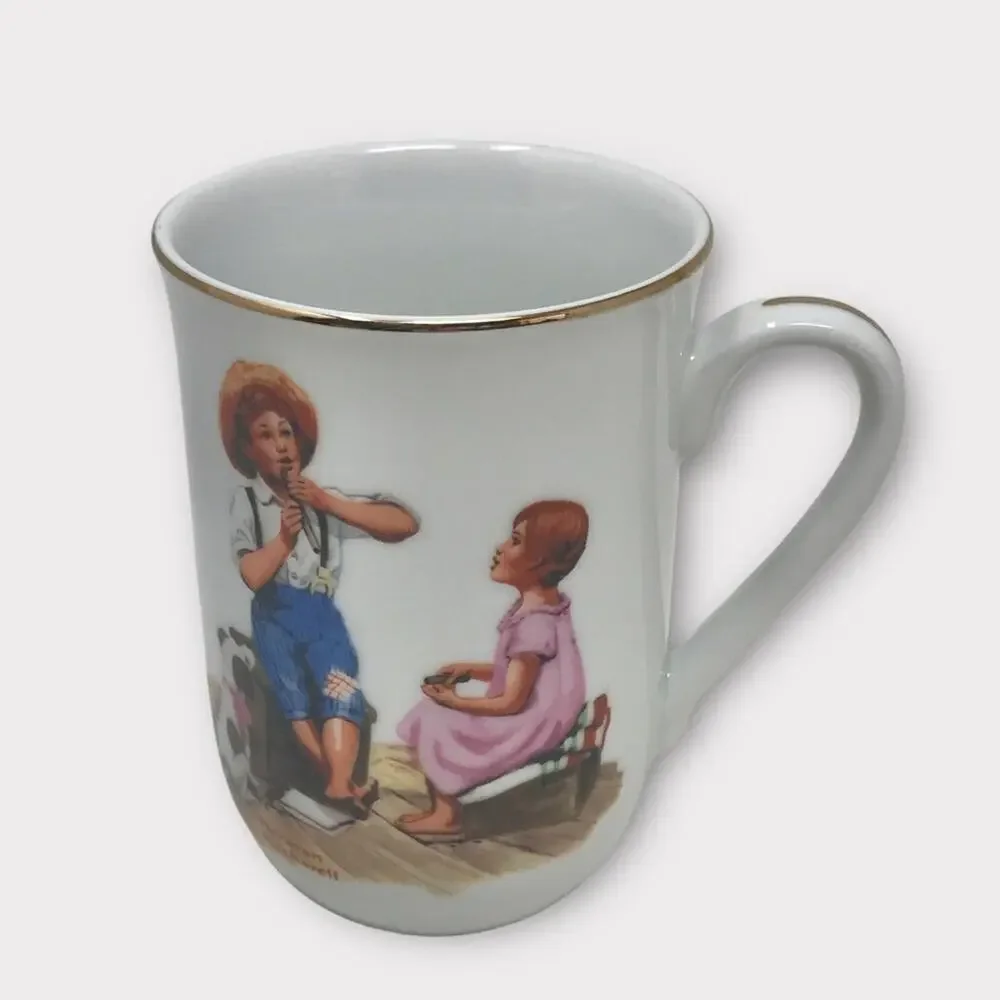 Norman Rockwell 2 Porcelain Mugs 